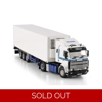PRE ORDER FULL PRICE WSI TRUCK 1.50 Irish Premium Line Scania 143 Steelbumper & Irish 90's Chereau title=